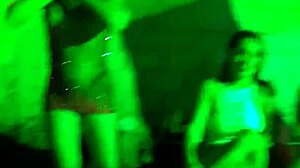 Exhibitionist girls flashing and fucking at the party inside cabaret