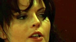 busty lesbian slave with big natural tits pleasures her mistress with strapon in hardcore bdsm ass play