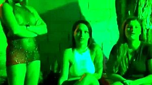 Exhibitionist girls flashing and fucking at the party inside cabaret