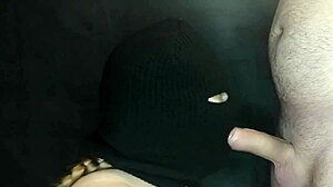 My Step Sister's Mouth Sucks Cock Hidden By Balaclava