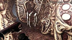 Gameplay clip from Lust from Beyond with monsters and screaming.