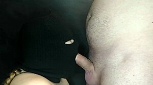 My Step Sister's Mouth Sucks Cock Hidden By Balaclava