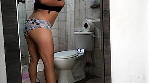 the boss's stepdaughter films herself undressing in the bathroom