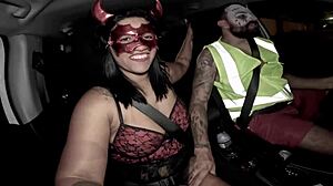 she returned from halloween party all fucked and cummed