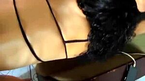 after deepthroat mess, my husband wrecked my tight latina ass in wild anal action with loud moans.