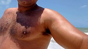 Amateur films macho alpha fucking and cumming on the beach