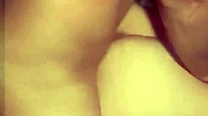 Beautiful brunette amateur with small tits gets fucked bent over in bedroom?