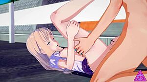 saki ayase bangs a stranger outside school