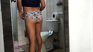 the boss's stepdaughter films herself undressing in the bathroom