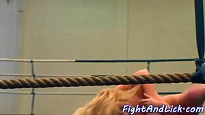 bigtits european babe wrestles busty dyke in closeup catfight action