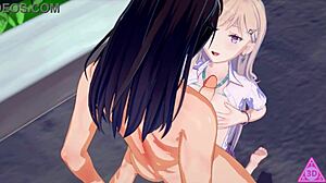 saki ayase bangs a stranger outside school