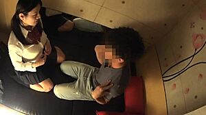 Japanese busty school girl hides secret massage desires