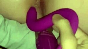 Shy Girl's First Giant Vibrator and Anal Toy Insertion