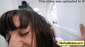 Busty milf sucks fat dick at work in front of co-workers