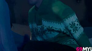 MILF and teen intensely plan sexy present