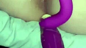 Shy Girl's First Giant Vibrator and Anal Toy Insertion