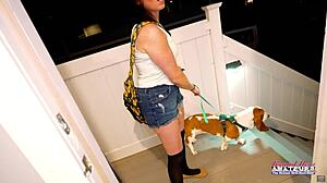 inked brunette phoenix rae fingers pussy and sucks cock