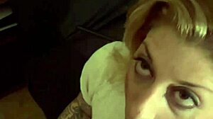 Sexy milf wife teases husband's big cock to climax