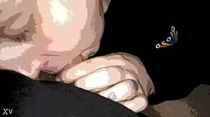 Intense blowjob session where she sucks cock deeply and swallows every drop eagerly