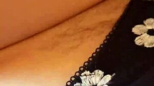 Gretala shows off her hairy pussy and thong