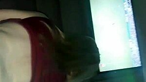 Hot blonde rides cock while watching Corinthians game