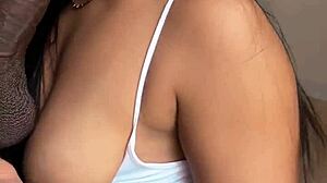 Sloppy Blowjob on Video Call with Husband Watching