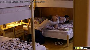 Cute brunette teen 18+ Lady Dee gets fucked doggystyle by her kinky stepdaddy, sucking and taking small tits