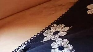 Gretala shows off her hairy pussy and thong