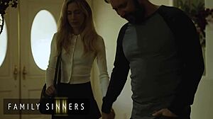 blonde stepsister moans as stepbrother fingers her shaved pussy