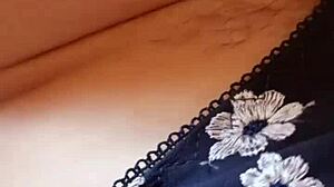 Gretala shows off her hairy pussy and thong