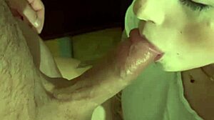 Sexy milf wife teases husband's big cock to climax