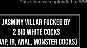 jasminy villar in interracial scene with two white men