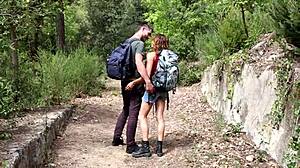 Hikers get horny and bang hard in wild doggystyle action.