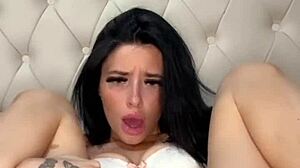 American exchange student plays solo in steamy college webcam session