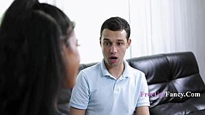 Young Man Feels Intense Pleasure Spraying Cum On Dame