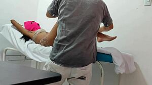 The doctor gives special attention and sensual massage to his female patient in hospital