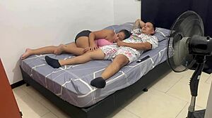 Naughty dorm girls have fun with a lucky guy at the wetshirt party in college