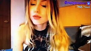 Sexy blonde teen teases and chats on webcam