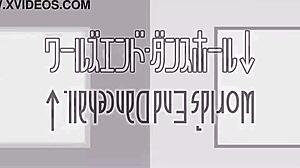 Hatsune Miku and Luka Megurine Strip Nude in World's End Dancehall, Revealing Goddess Bodies with Big Tits and Asses While Dancing Seductively