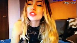 Sexy blonde teen teases and chats on webcam