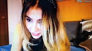 Sexy blonde teen teases and chats on webcam