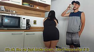 Risky Sex While Husband Showers, Almost Caught with Friend