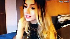 Sexy blonde teen teases and chats on webcam