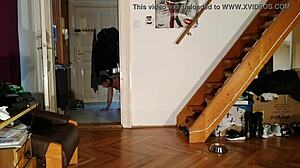 goth mistress humiliates slave by making him drink piss from glass