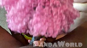 MFF Threesome with Ebony Slut Sharing Sloppy BJ and Titty Fuck