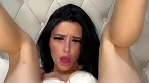 American exchange student plays solo in steamy college webcam session