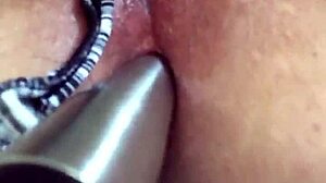 Maledom in kitchen masturbates with daughter's thong, squirting