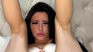 American exchange student plays solo in steamy college webcam session