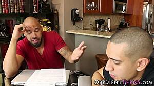 Australian Teen Dominated By Two Shlongs In Hardcore Blowjob