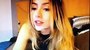 Sexy blonde teen teases and chats on webcam